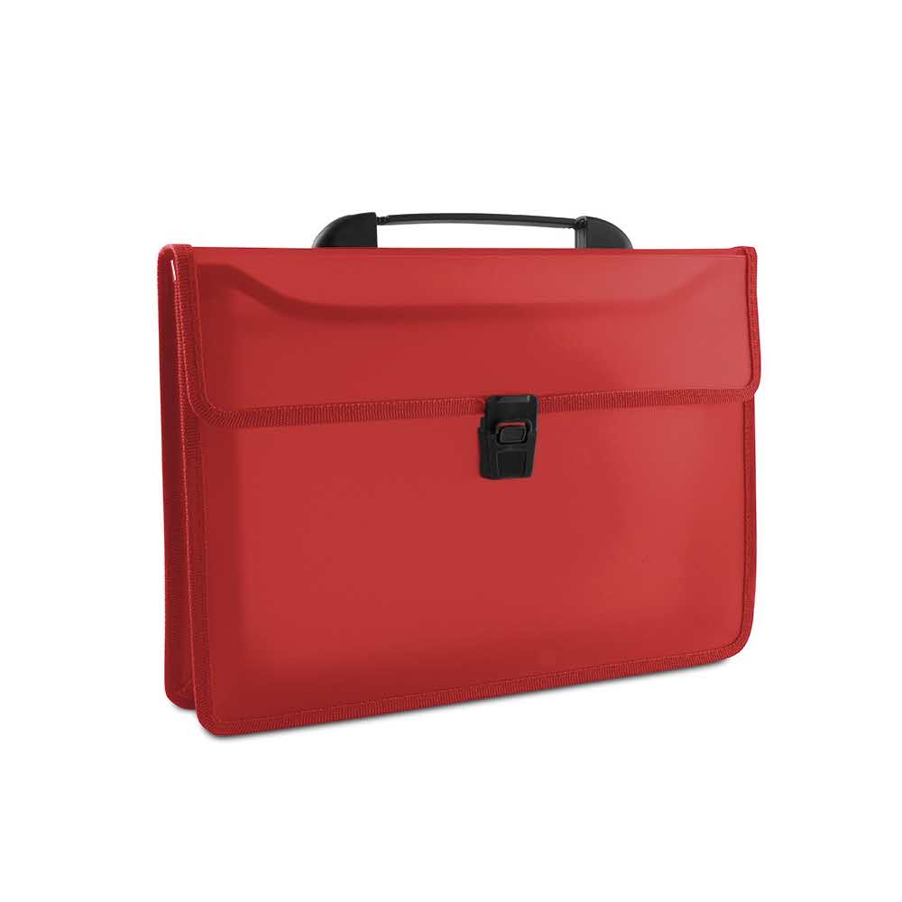 teczka na rysunki 4 alibiuro.pl Teczka dwukieszeniowa DONAU PP A4 z rączką transparentna czerwona 96