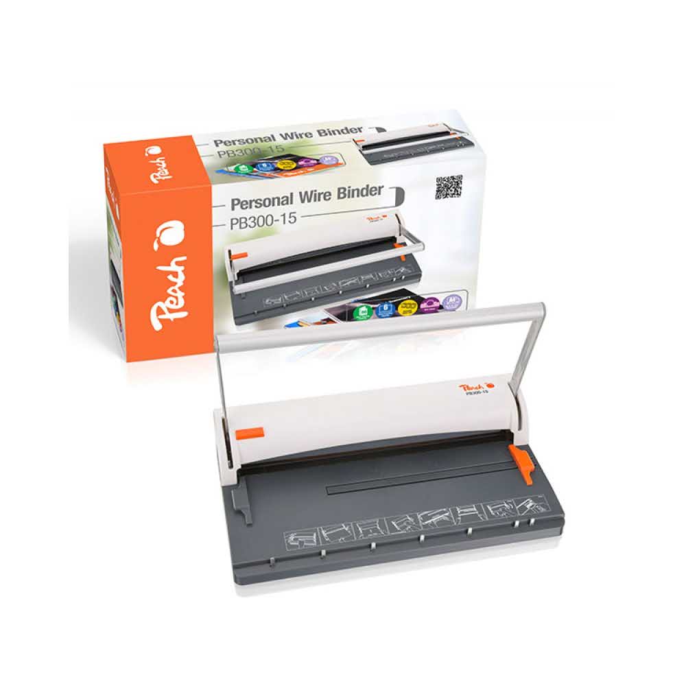 urządzenia biurowe 4 alibiuro.pl Bindownica drutowa PEACH PB300 15 do 60 k. biało czarna 86