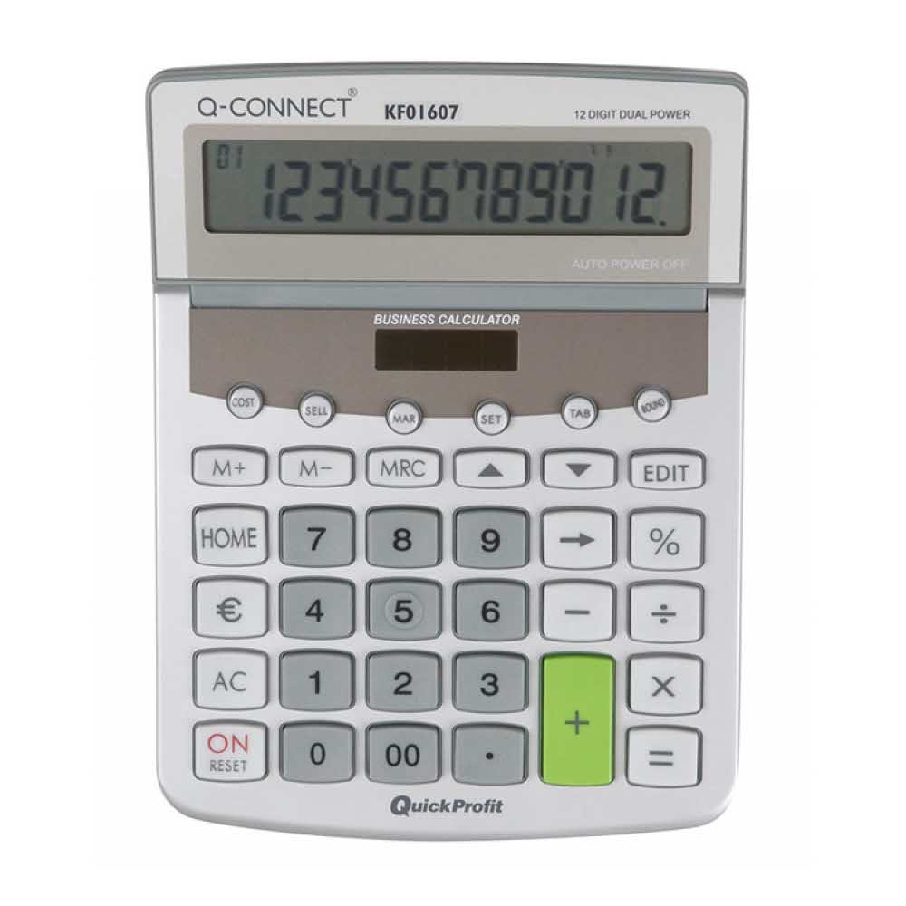 urządzenia biurowe 4 alibiuro.pl Kalkulator biurkowy Q CONNECT Premium 12 cyfrowy 154x205mm szary 17