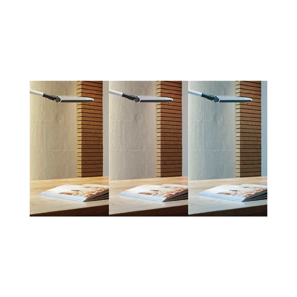 urządzenia biurowe 4 alibiuro.pl Lampka LED na biurko MAULoptimus Colour Vario 10W ze ściemniaczem mocowana zaciskiem srebrna 49