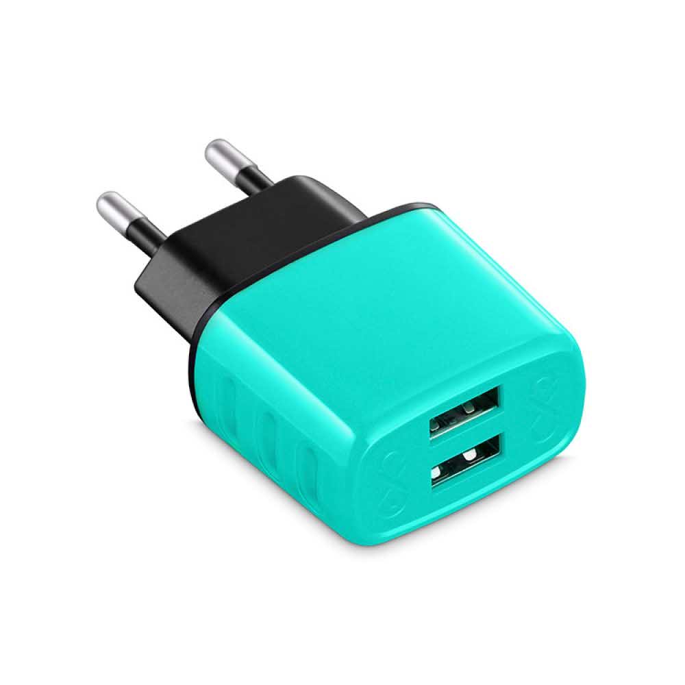 urządzenia biurowe 4 alibiuro.pl Uniwersalna ładowarka sieciowa EXC Cute 2xUSB 2 4A miętowa 25