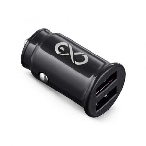 urządzenia elektryczne 4 alibiuro.pl Uniwersalna ładowarka samochodowa EXC Cute 2xUSB 2 4A czarna 1