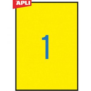 zakładki indeksujące 4 alibiuro.pl Etykiety kolorowe APLI 210x297mm prostokątne żółte 20 ark. 2