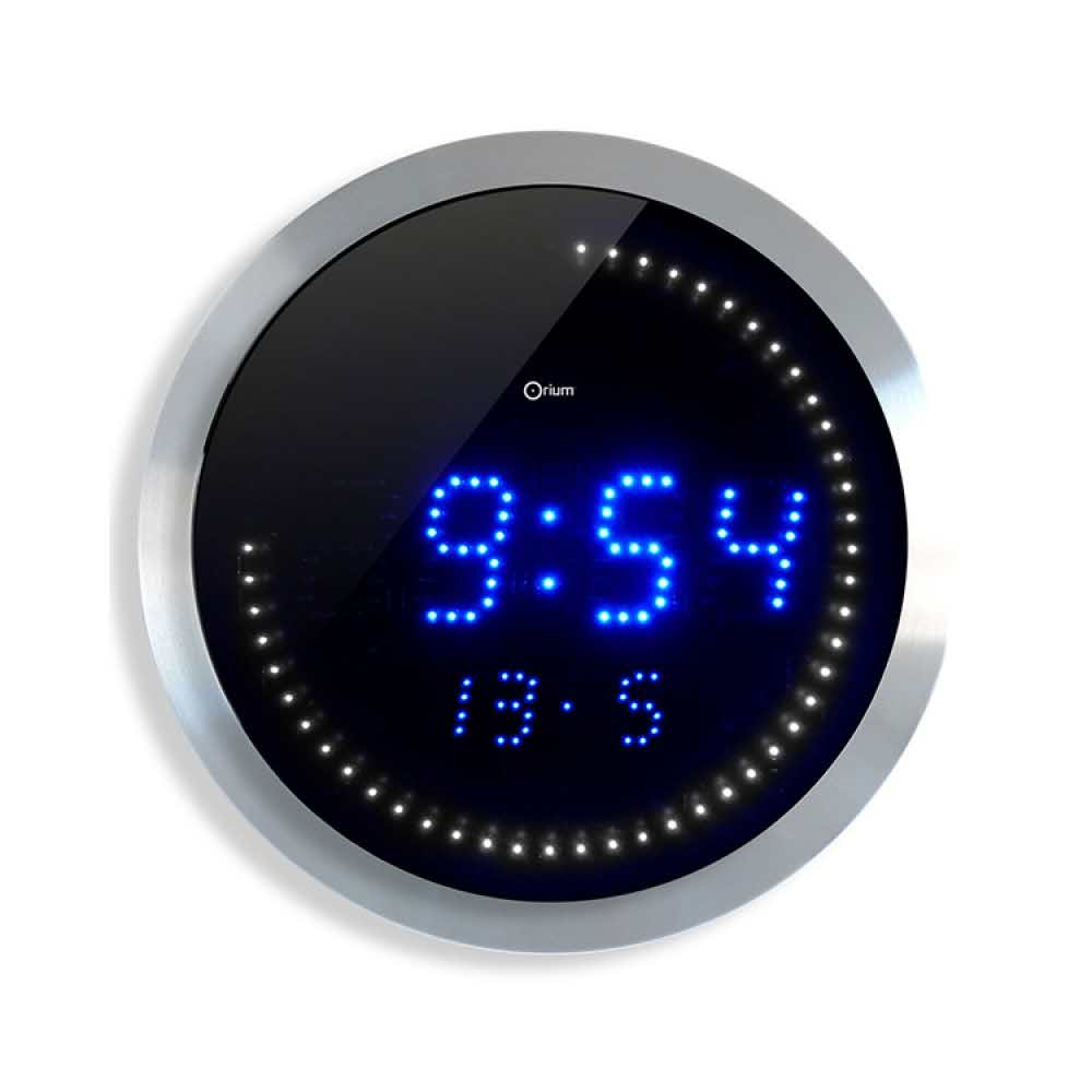 zegar 4 alibiuro.pl Zegar ścienny CEP LED 30cm niebiesko srebrny 84