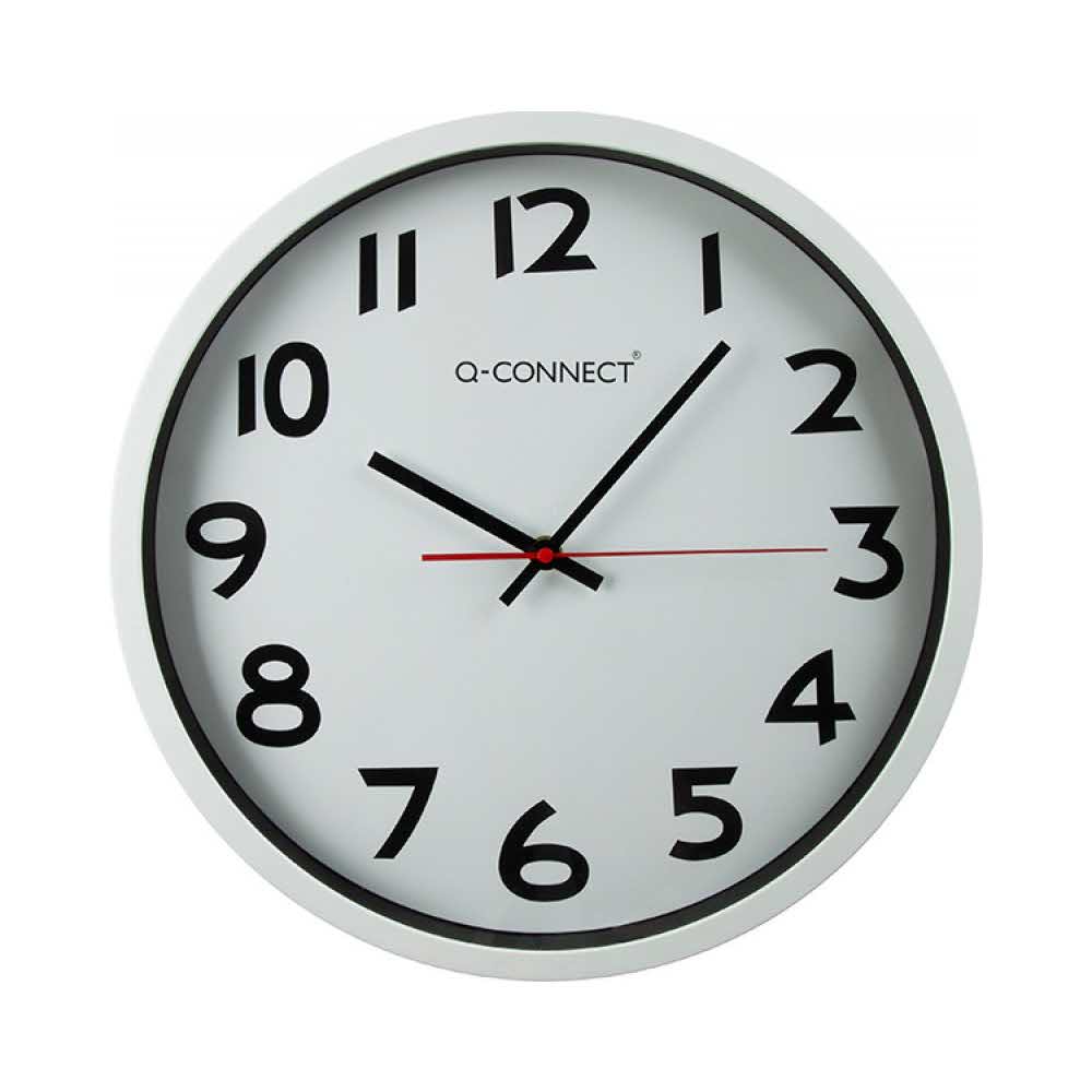 zegary 4 alibiuro.pl Zegar ścienny Q CONNECT Warsaw 34cm biały 91