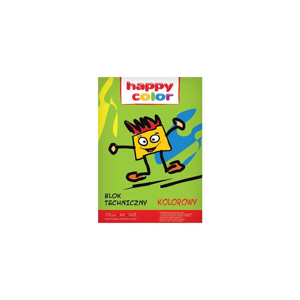 zeszyt 1 alibiuro.pl Blok techniczny kolorowy A4 20 ark. 170 g m Happy Color HA 3717 2030 09 46