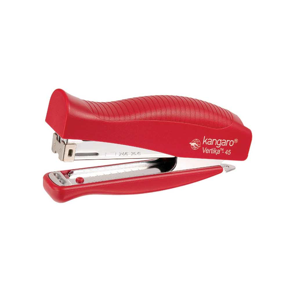 zszywacz biurowy 4 alibiuro.pl Zszywacz KANGARO Vertika 45 zszywki zszywa do 30 kartek blister czerwony 58