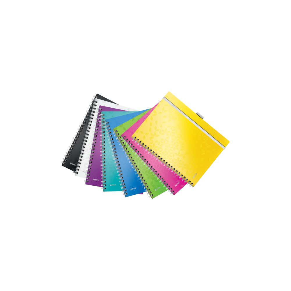 akcesoria biurowe 5 alibiuro.pl Kołonotatnik Leitz WOW Be Mobile A4 w kratkę z okładką z PP turkusowy 26