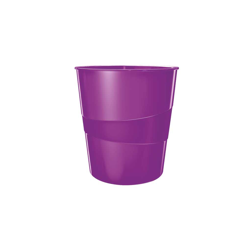 akcesoria biurowe 5 alibiuro.pl Kosz na śmieci Leitz WOW fioletowy 62