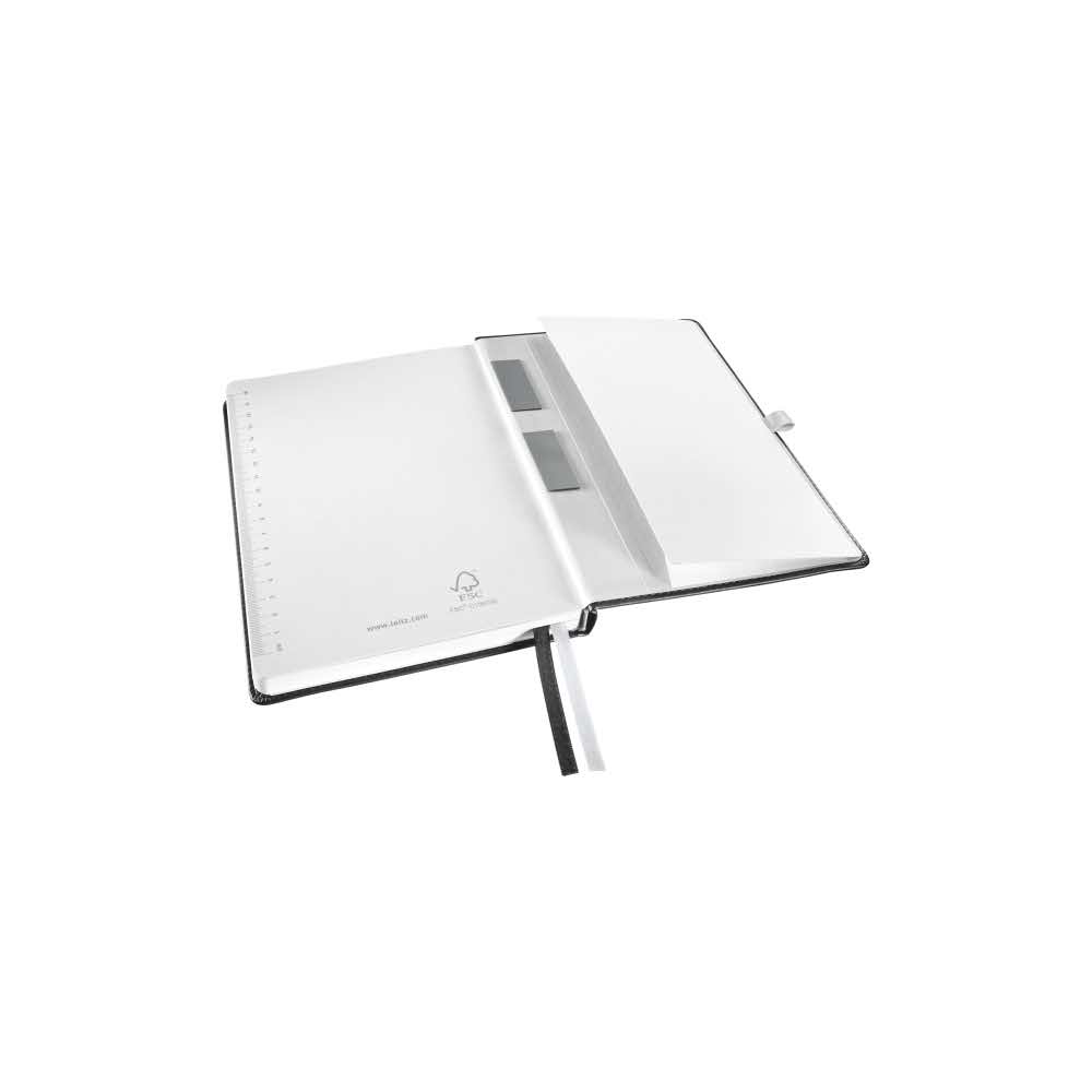 akcesoria biurowe 5 alibiuro.pl Notatnik Leitz Style A5 w kratkę z twardą okładką satynowa czerń 55