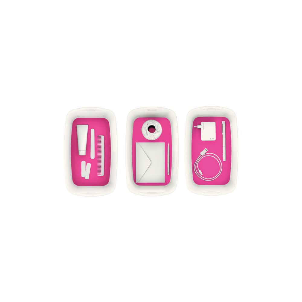 akcesoria biurowe 5 alibiuro.pl Pojemnik mały Leitz MyBox WOW z pokrywą różowy 90