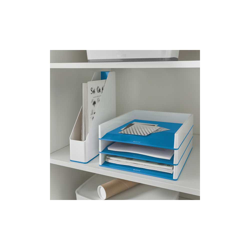 akcesoria biurowe 5 alibiuro.pl Półka na dokumenty Leitz WOW dwukolorowa niebieski 50