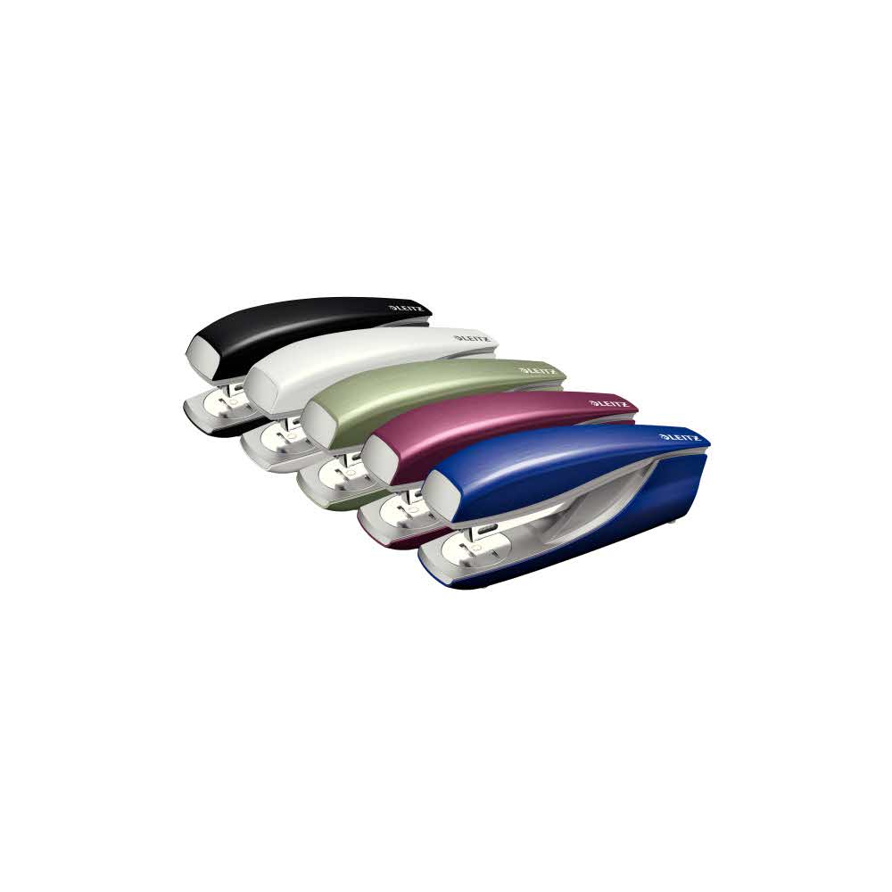 akcesoria biurowe 5 alibiuro.pl Zszywacz średni metalowy Leitz NeXXt Style tytanowy błękit 47