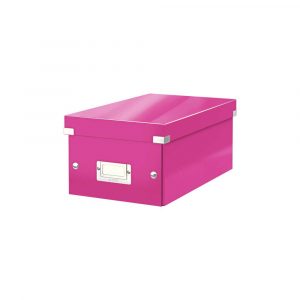 akcesoria komputerowe 5 alibiuro.pl Pudełko na DVD Leitz Click Store WOW różowy 68