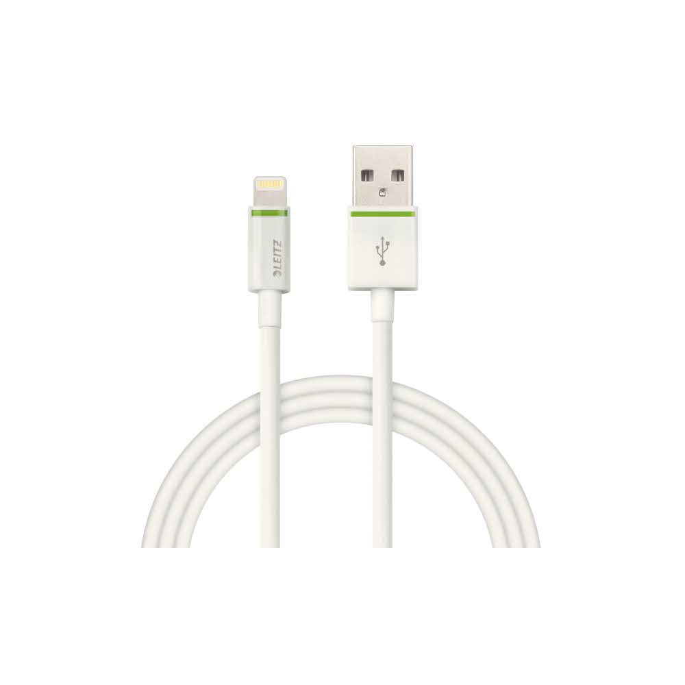 artykuły biurowe 5 alibiuro.pl Kabel Leitz Complete ze złącza Lightning na USB 2 m biały 12