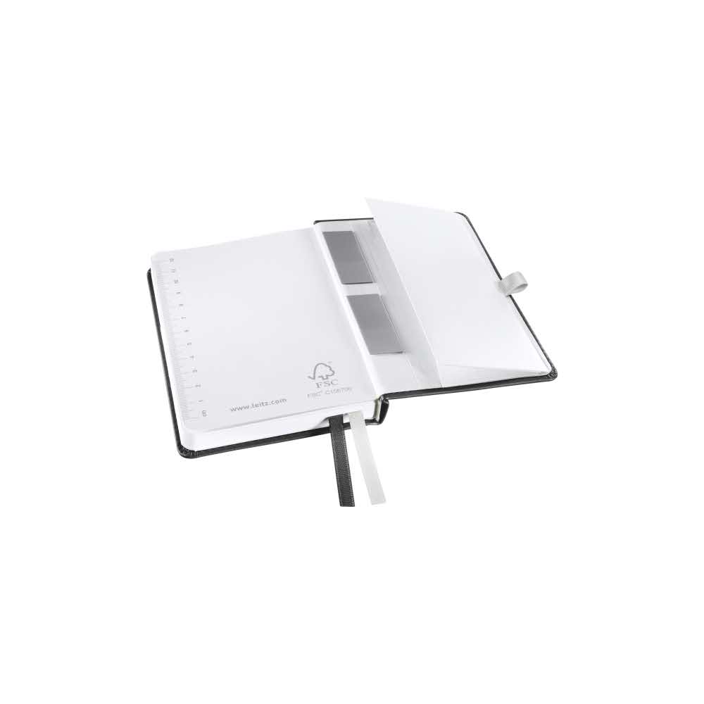 artykuły biurowe 5 alibiuro.pl Notatnik Leitz Style A6 w kratkę z twardą okładką satynowa czerń 51