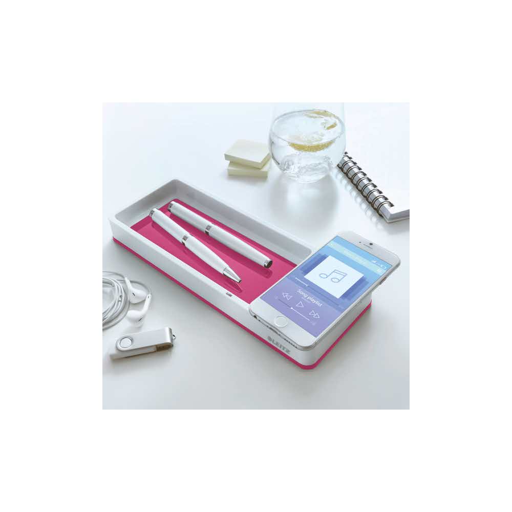 artykuły biurowe 5 alibiuro.pl Piórnik Leitz WOW z ładowarką indukcyjną różowy 14