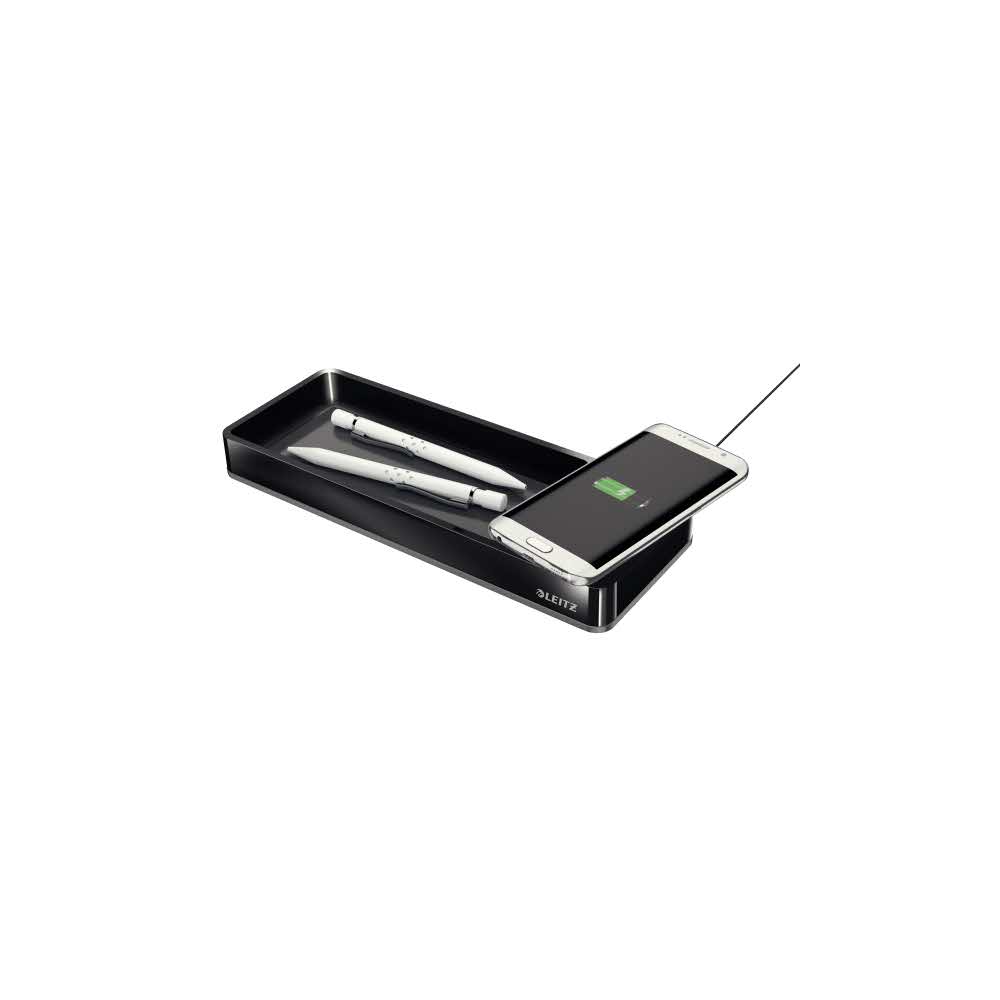 artykuły biurowe 5 alibiuro.pl Piórnik z ładowarką indukcyjną Leitz czarny 45