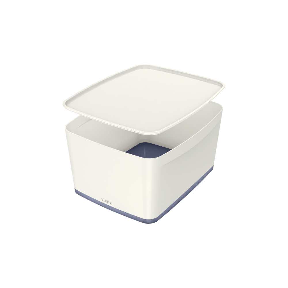 artykuły biurowe 5 alibiuro.pl Pojemnik duży Leitz MyBox WOW z pokrywą biały 96