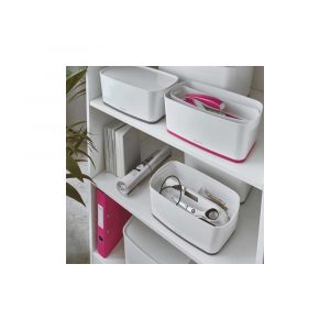 artykuły biurowe 5 alibiuro.pl Pojemnik mały Leitz MyBox WOW z pokrywą różowy 11