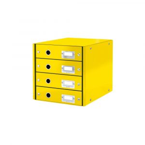 artykuły biurowe 5 alibiuro.pl Pojemnik z szufladami Leitz Click Store WOW 4 szuflady żółty 44