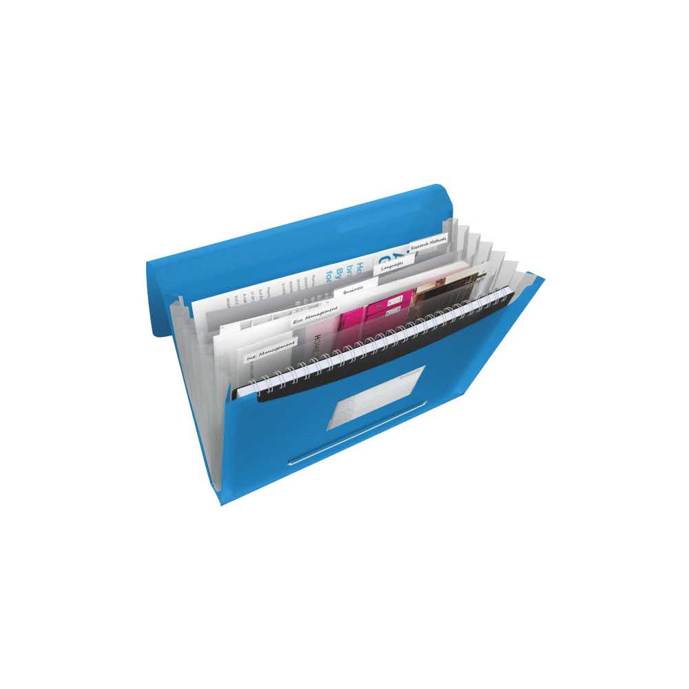 artykuły biurowe 5 alibiuro.pl Teczka z przegródkami Esselte VIVIDA vivida niebieski 28