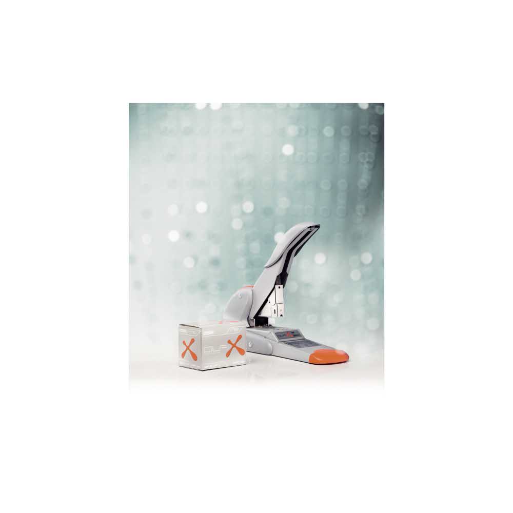 artykuły biurowe 5 alibiuro.pl Zszywacz Supreme DUAX srebrny pomarańczowy 84