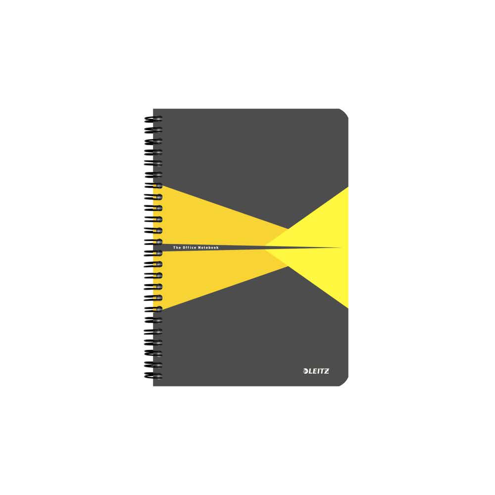 artykuły papiernicze 5 alibiuro.pl Kołonotatnik Leitz Office A5 w linie z okładką kartonową żółty 83