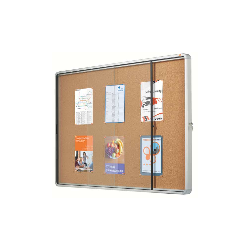 gablota informacyjna 5 alibiuro.pl Szklana korkowa gablota wewnętrzna Nobo siarczanowy 94