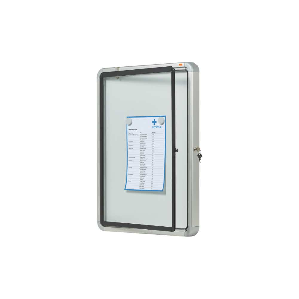 gablota oszklona 5 alibiuro.pl Szklana magnetyczna gablota zewnętrzna Nobo biały 62