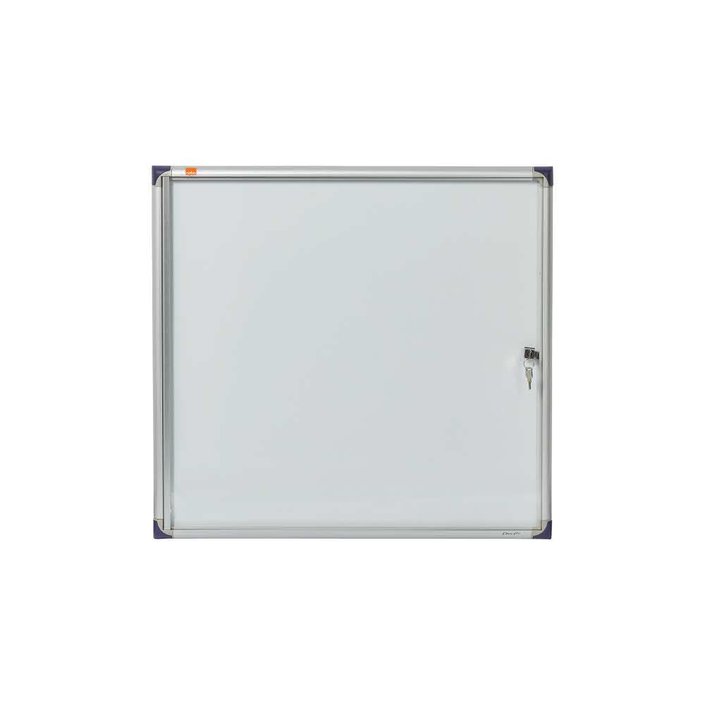 gablota tekstylna 5 alibiuro.pl Szklana magnetyczna gablota Nobo Extra płaska biały 51