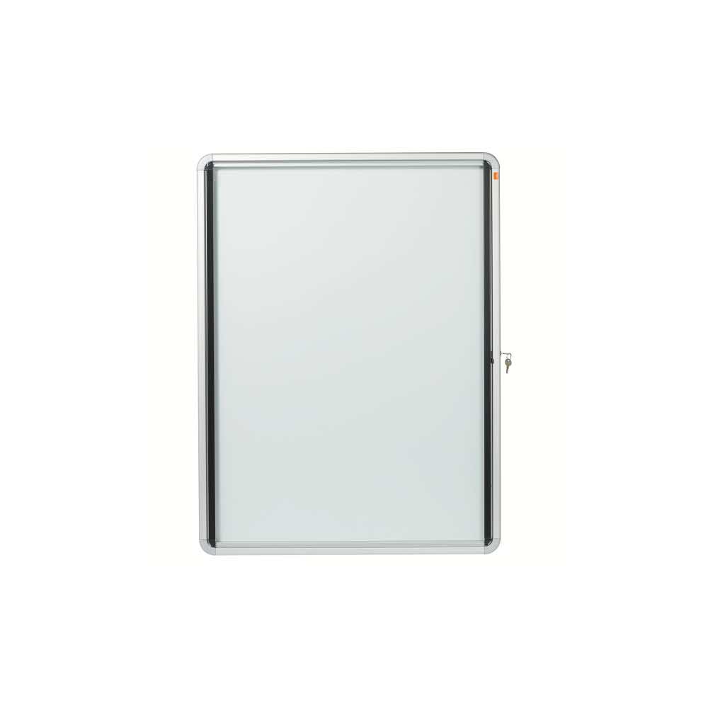 gablota wewnętrzna 5 alibiuro.pl Szklana magnetyczna gablota zewnętrzna Nobo biały 61