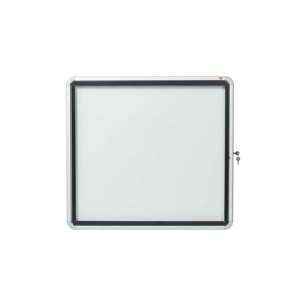 gablota wewnętrzna 5 alibiuro.pl Szklana magnetyczna gablota zewnętrzna Nobo biały 96