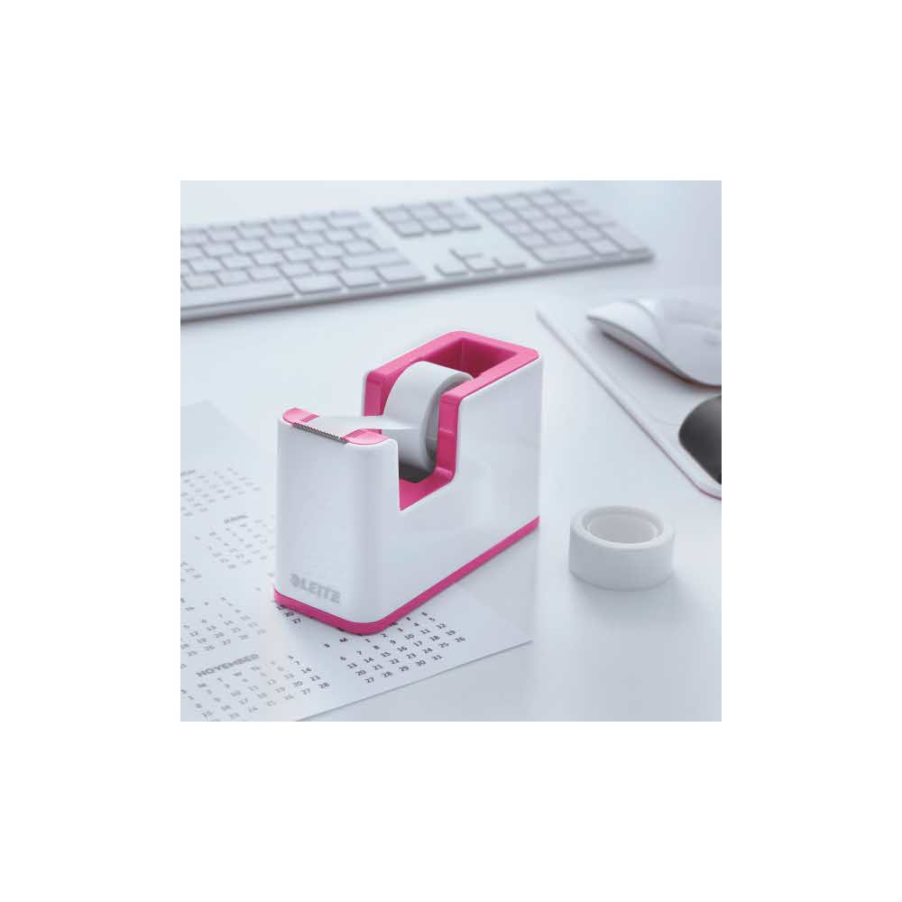 oklejarka do taśmy pakowej 5 alibiuro.pl Podajnik taśmy klejącej Leitz WOW różowy 60