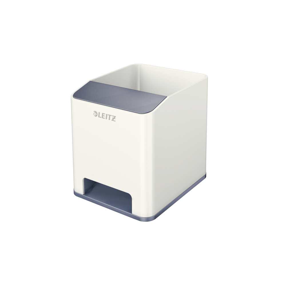 organizacja dokumentów 5 alibiuro.pl Kubek na długopisy Leitz WOW ze wzmacniaczem dźwięku biały 27
