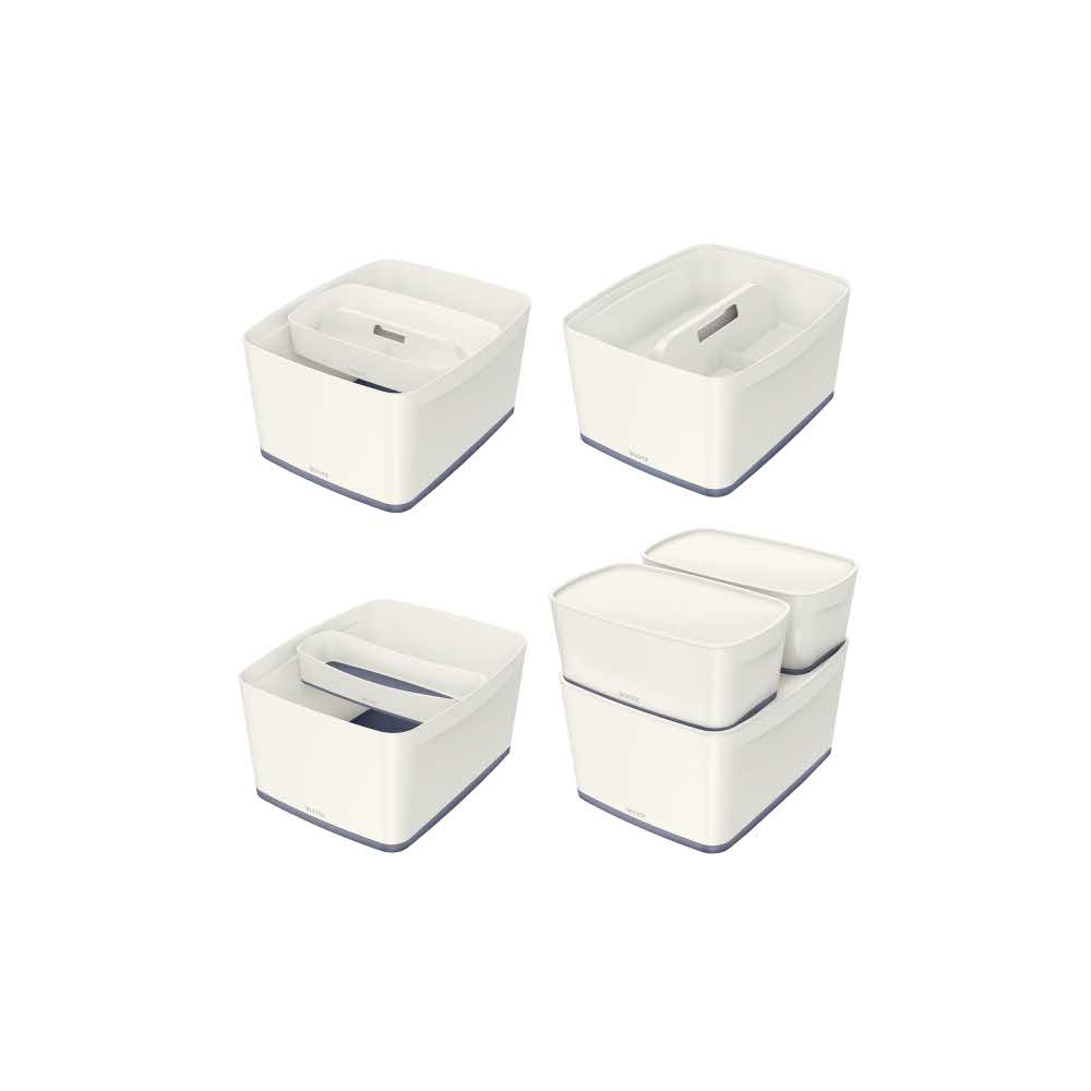 organizer na biurko 5 alibiuro.pl Pojemnik duży Leitz MyBox WOW z pokrywą biały 49