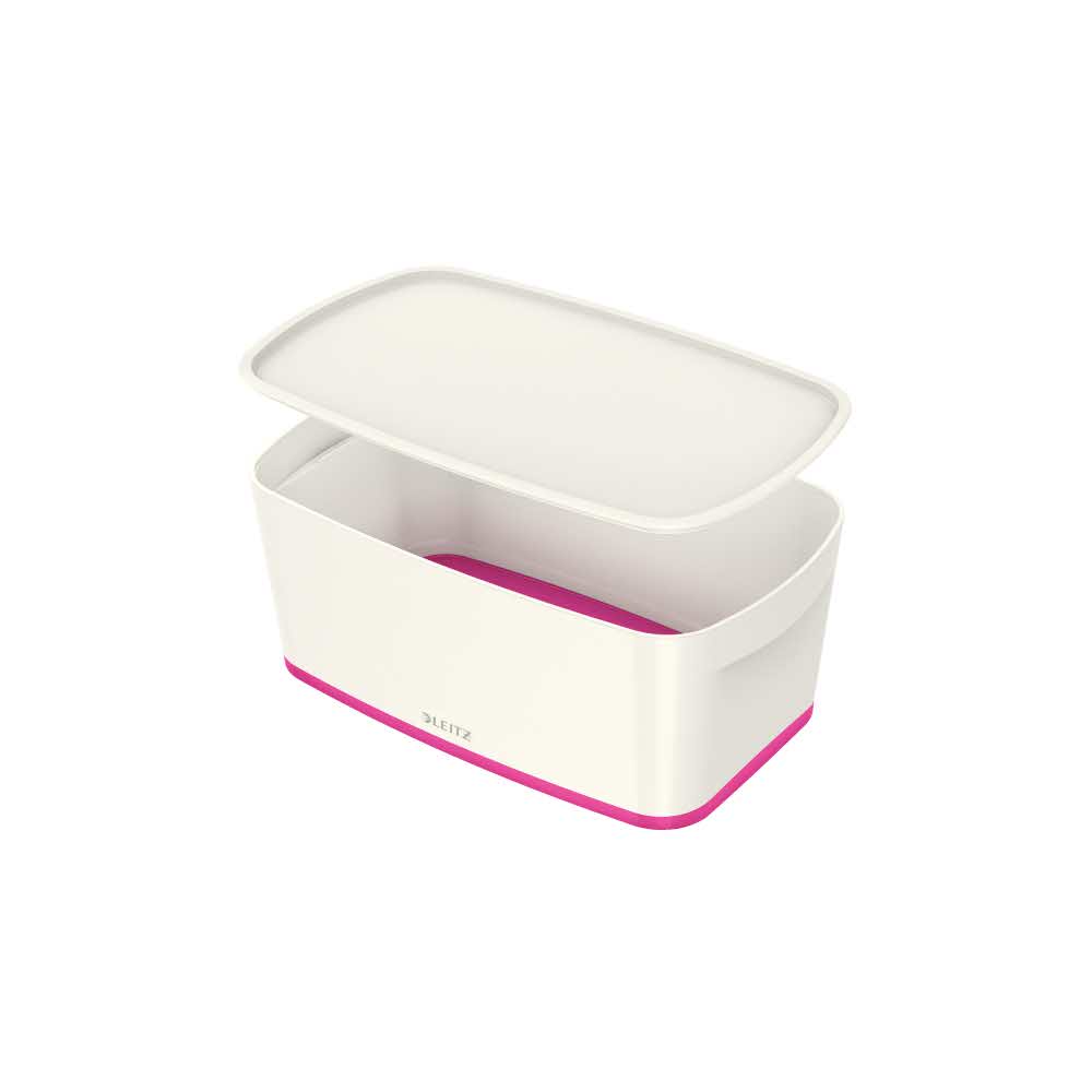 organizer na biurko 5 alibiuro.pl Pojemnik mały Leitz MyBox WOW z pokrywą różowy 73