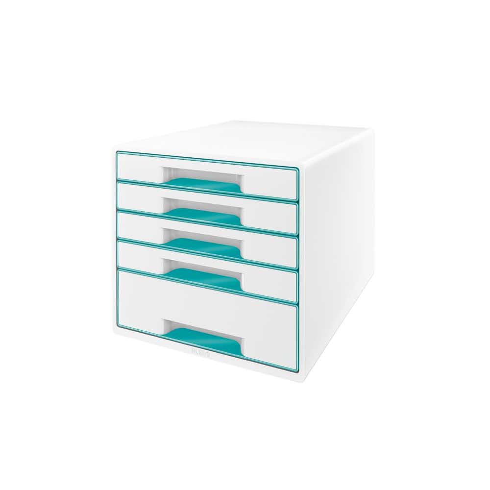 organizer na biurko 5 alibiuro.pl Pojemnik z szufladami Leitz WOW CUBE turkusowy 64