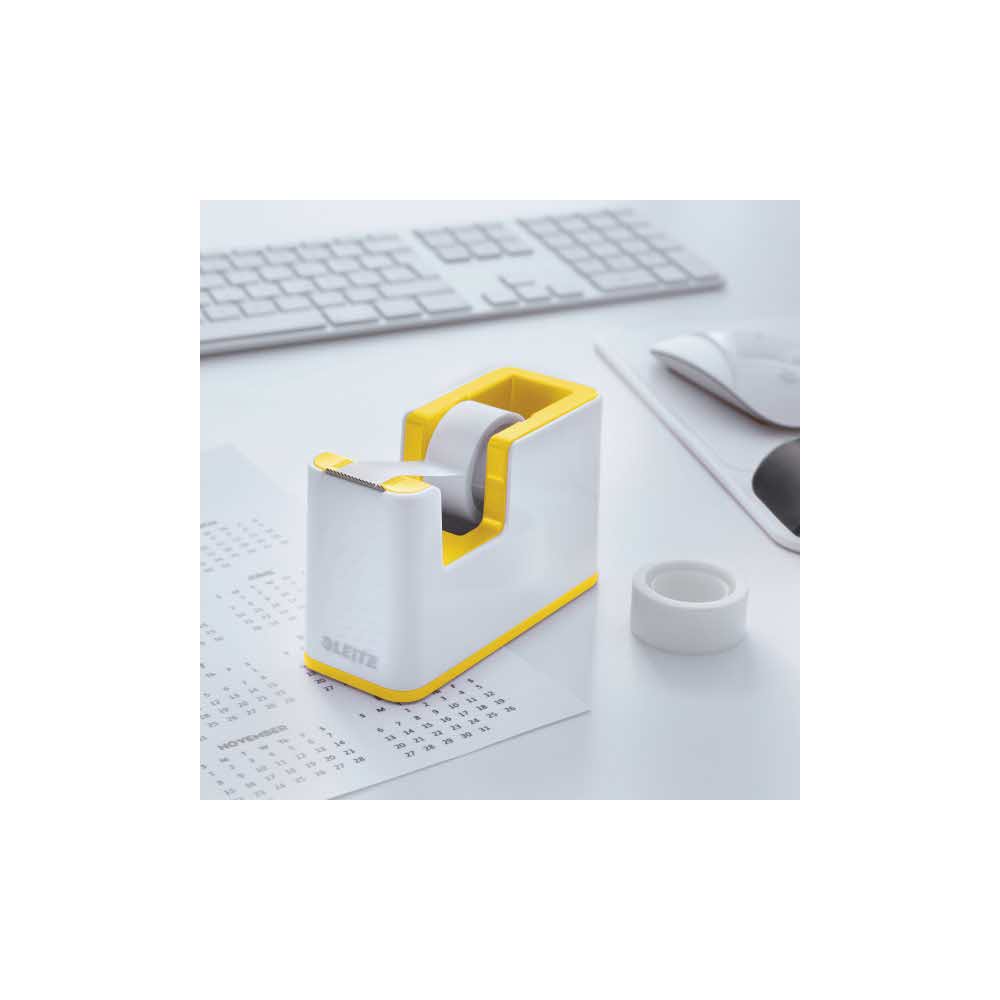 podajnik do taśmy 5 alibiuro.pl Podajnik taśmy klejącej Leitz WOW żółty 65