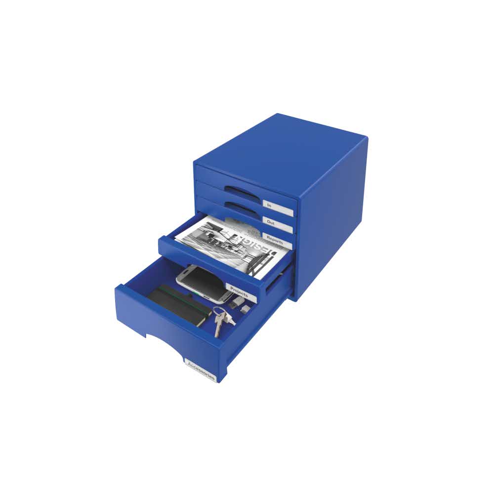 przybornik na biurko 5 alibiuro.pl Pojemnik z szufladami Leitz Plus niebieski 20