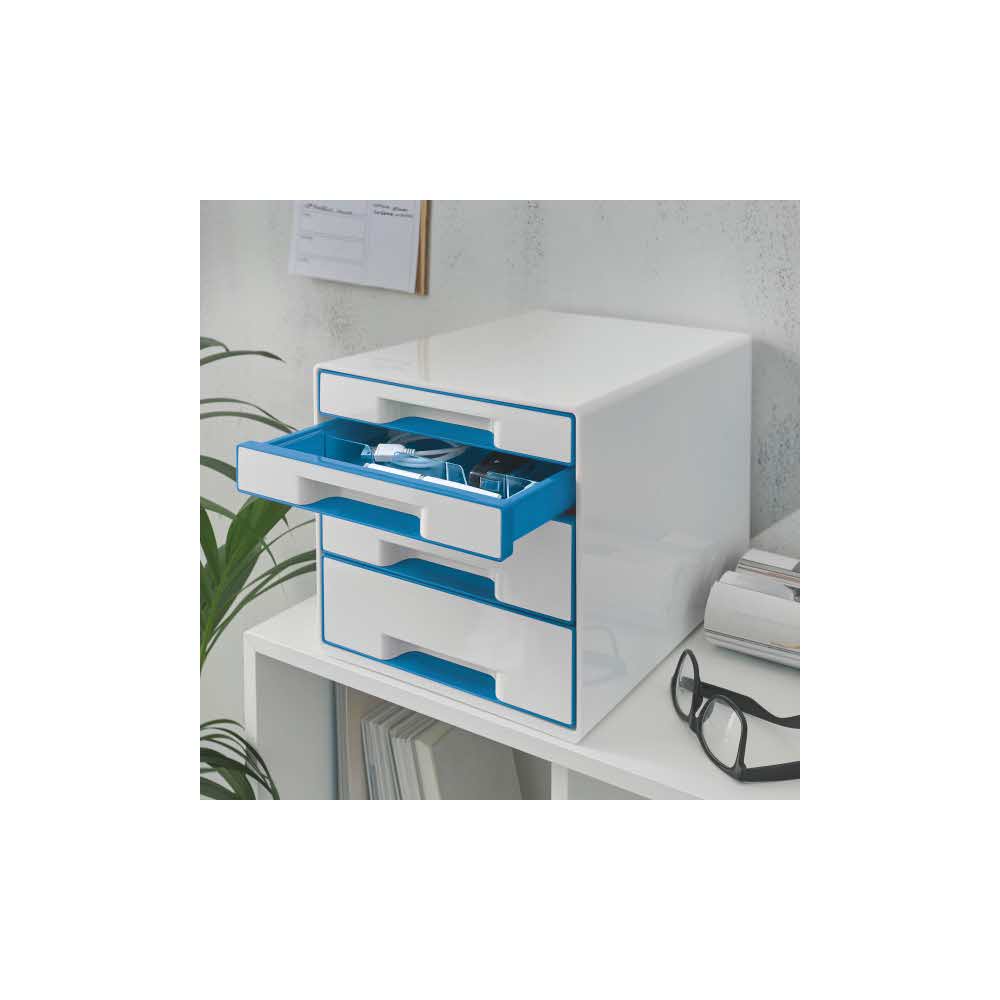 przybornik na biurko 5 alibiuro.pl Pojemnik z szufladami Leitz WOW CUBE niebieski 6