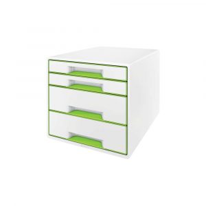 przybornik na biurko 5 alibiuro.pl Pojemnik z szufladami Leitz WOW CUBE zielony 35