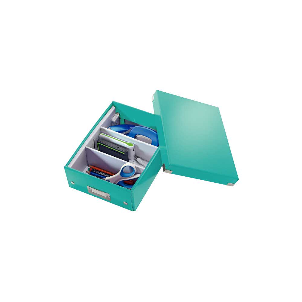 przybornik na biurko 5 alibiuro.pl Pudełko z przegródkami Leitz Click Store WOW małe turkusowy 20