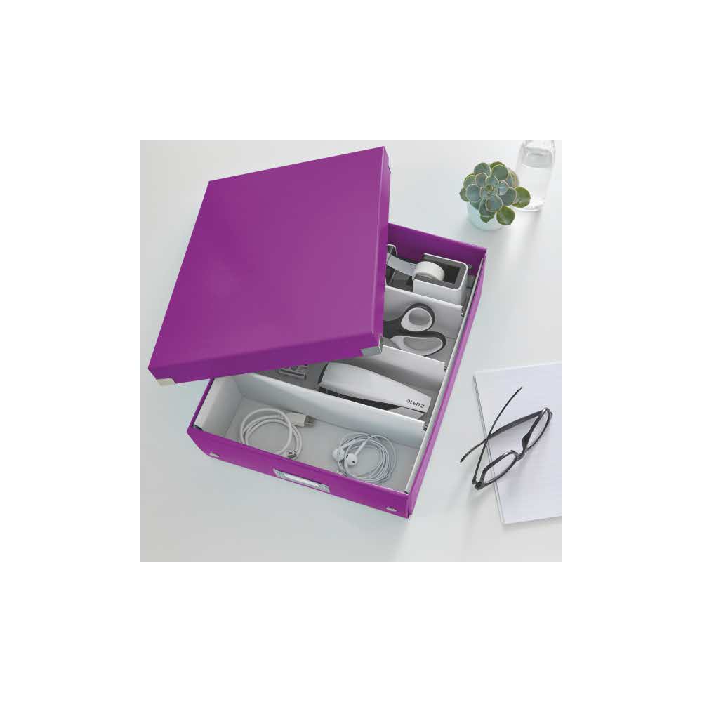przybornik na biurko 5 alibiuro.pl Pudełko z przegródkami Leitz Click Store WOW średnie fioletowy 91