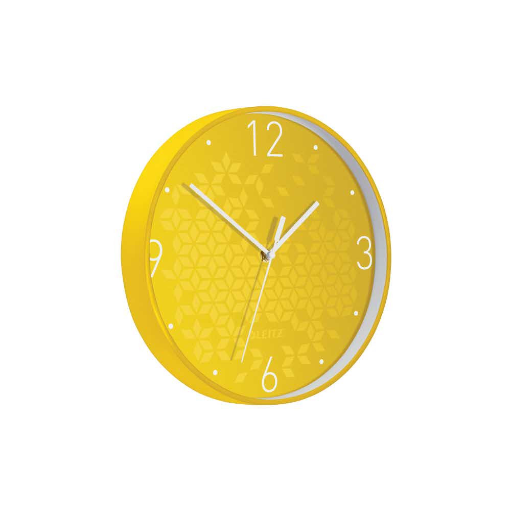 sprzęt biurowy 5 alibiuro.pl Cichy zegar ścienny Leitz WOW żółty 40