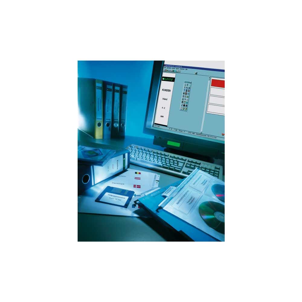 sprzęt biurowy 5 alibiuro.pl Etykiety grzbietowe do zadruku Leitz szary 16