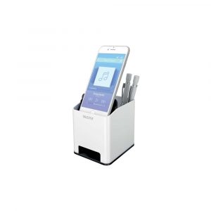 sprzęt biurowy 5 alibiuro.pl Kubek na długopisy Leitz WOW ze wzmacniaczem dźwięku czarny 69