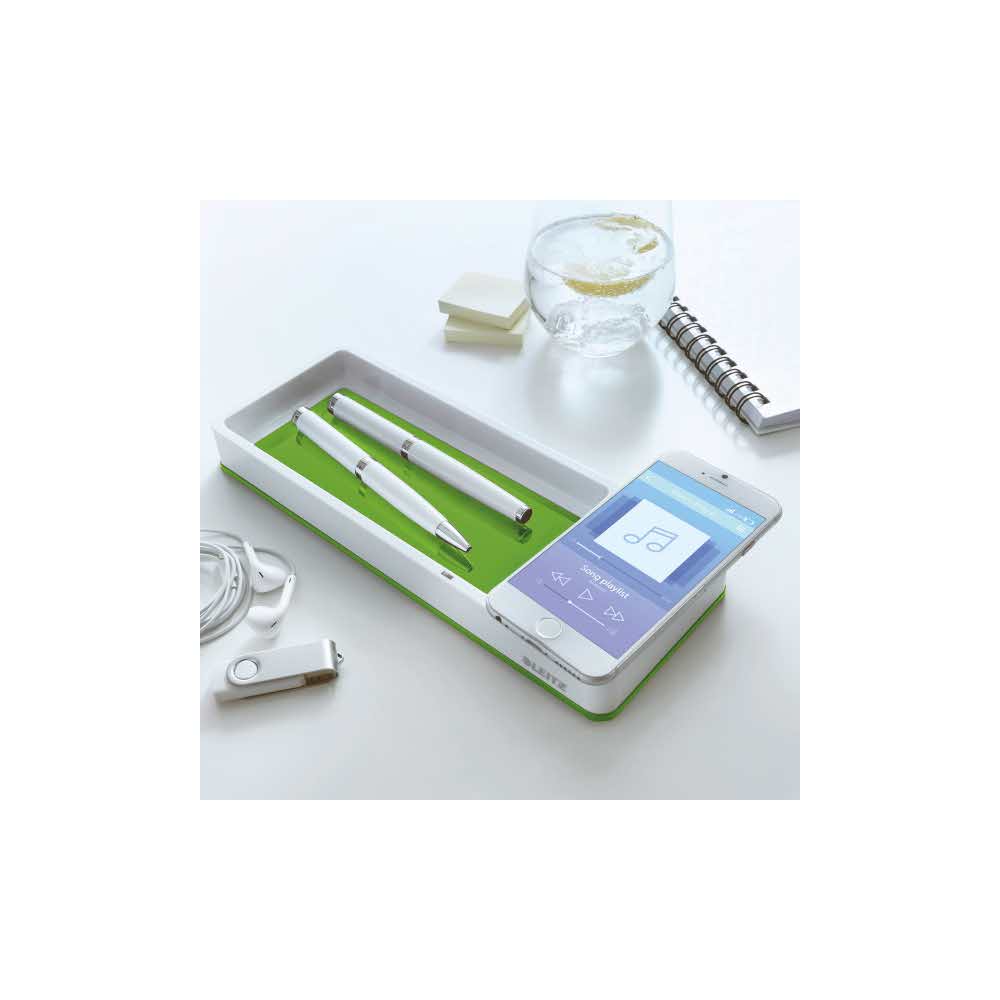 sprzęt biurowy 5 alibiuro.pl Piórnik Leitz WOW z ładowarką indukcyjną zielony 38