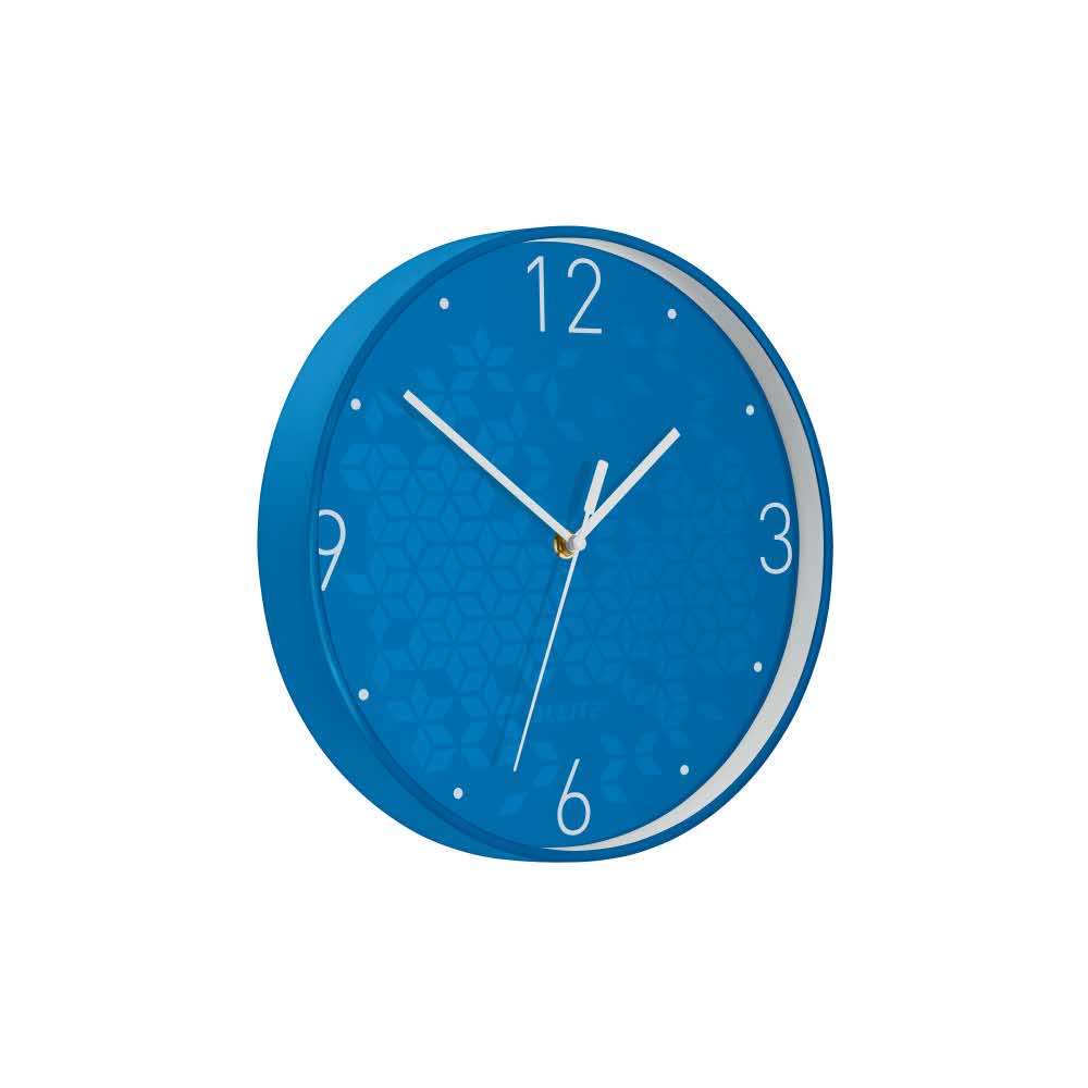 urządzenia biurowe 5 alibiuro.pl Cichy zegar ścienny Leitz WOW niebieski 52