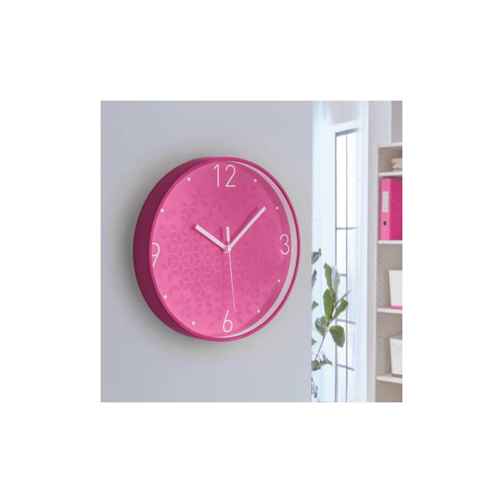zegar 5 alibiuro.pl Cichy zegar ścienny Leitz WOW różowy 86